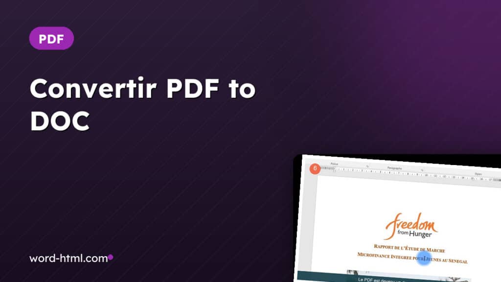 Couverture de l'article : convertir PDF to DOC avec Word
