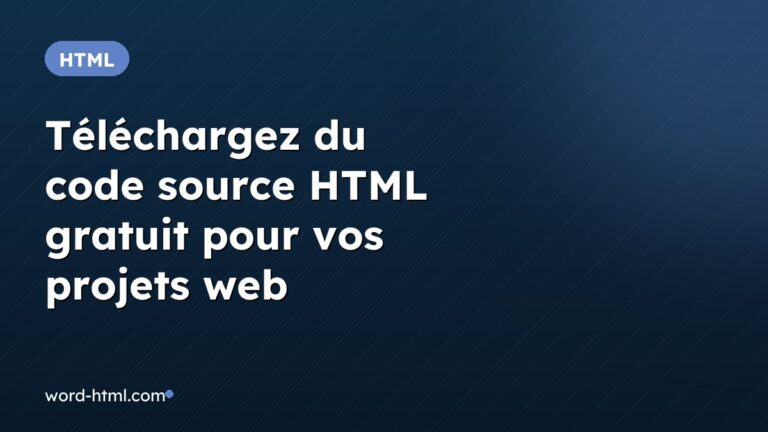 Téléchargez du code source HTML gratuit pour vos projets web