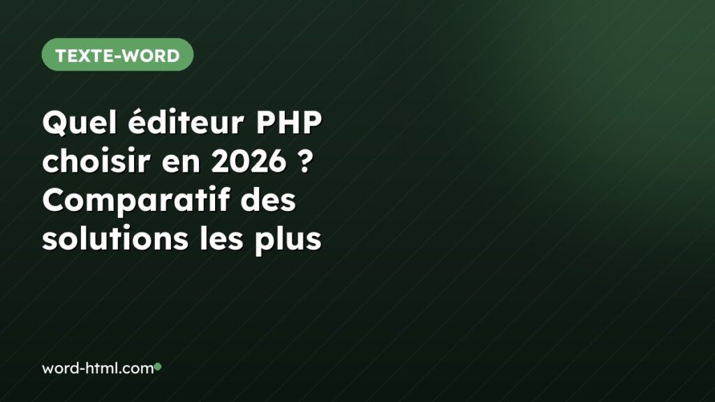 Quel éditeur PHP choisir en 2026 ? Comparatif des solutions les plus efficaces