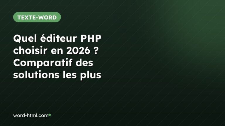 Quel éditeur PHP choisir en 2026 ? Comparatif des solutions les plus efficaces
