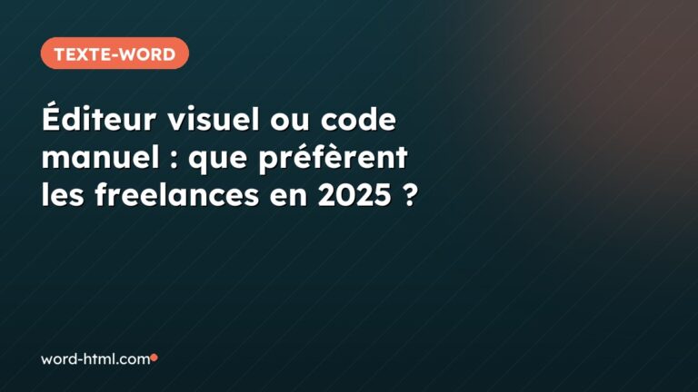 Éditeur visuel ou code manuel : que préfèrent les freelances en 2025 ?