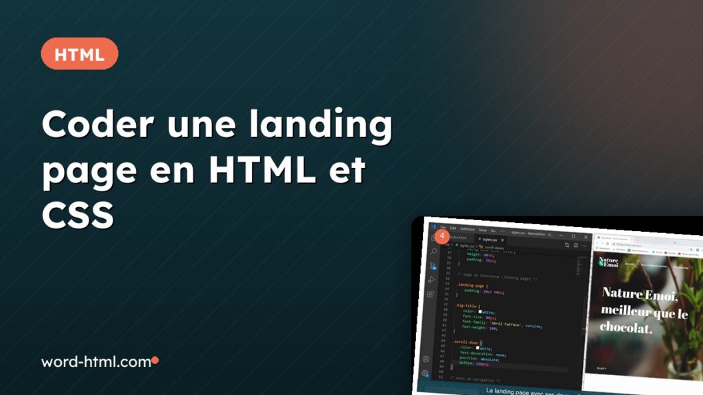 Coder une landing page en HTML et CSS : structure, polices et bouton