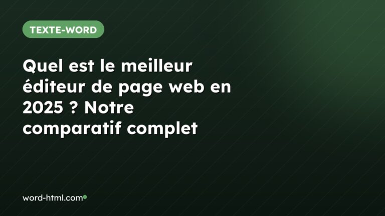 Quel est le meilleur éditeur de page web en 2025 ? Notre comparatif complet