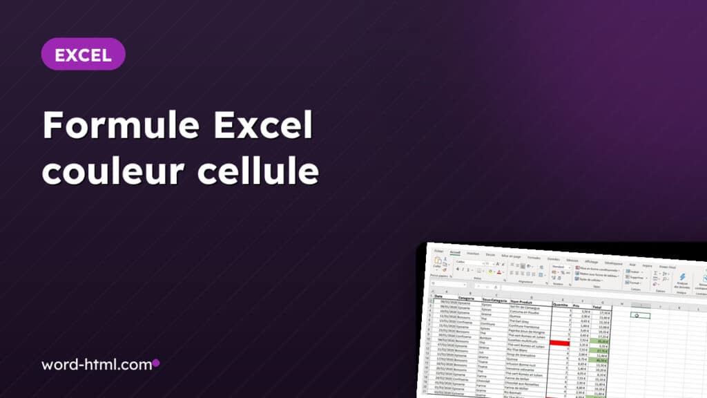 Tableau Excel avec des cellules colorees automatiquement par une formule