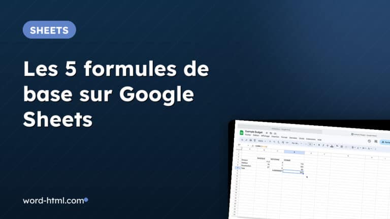 Couverture de l article : les 5 formules de base sur Google Sheets