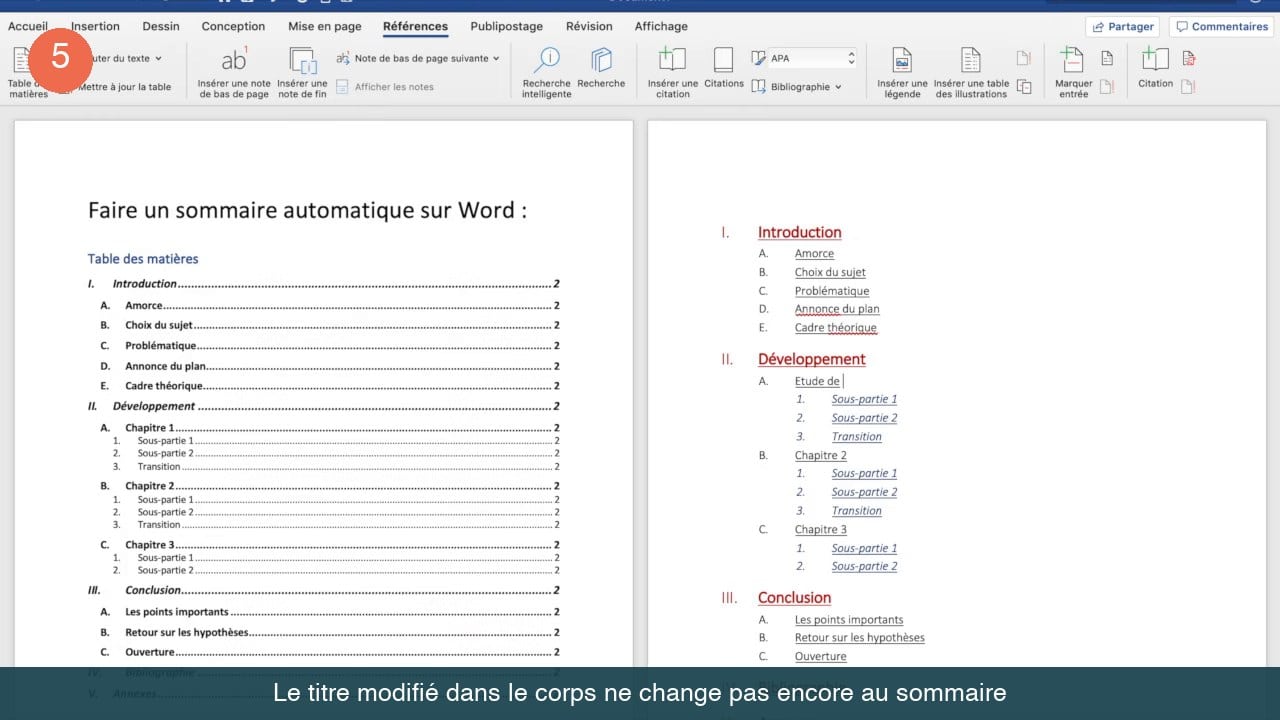 Titre renommé en Etude de cas dans le corps du document Word alors que le sommaire affiche encore Chapitre 1