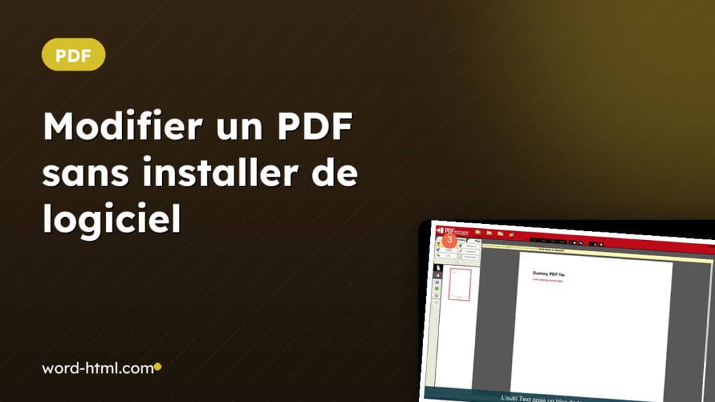 Couverture de l'article : modifier un PDF sans installer de logiciel