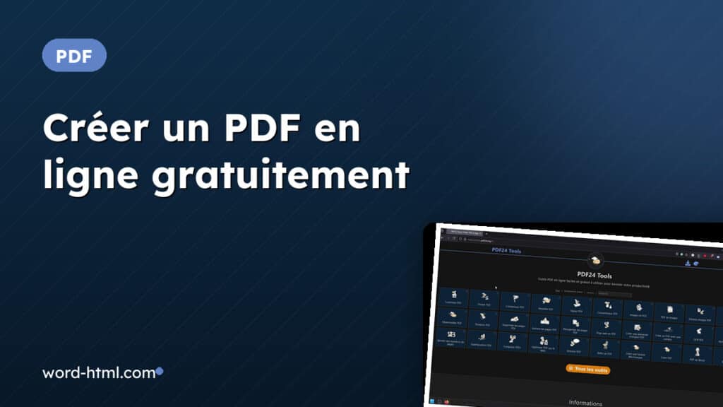 Créer un PDF en ligne gratuitement : illustration de couverture