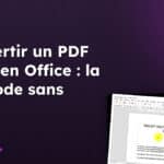 Couverture de l'article : convertir un PDF en Open Office, avec un aperçu du document ouvert dans Writer