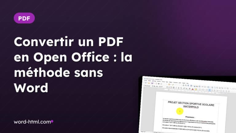 Couverture de l'article : convertir un PDF en Open Office, avec un aperçu du document ouvert dans Writer