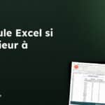 Couverture de l'article : formule Excel si supérieur à, avec un aperçu de la feuille de résultats