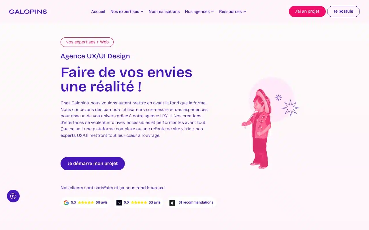 Page de l’offre sur le site de Galopins