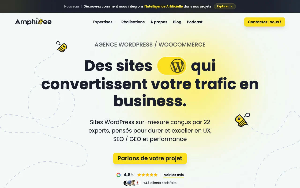 Page d’accueil du site d’AmphiBee