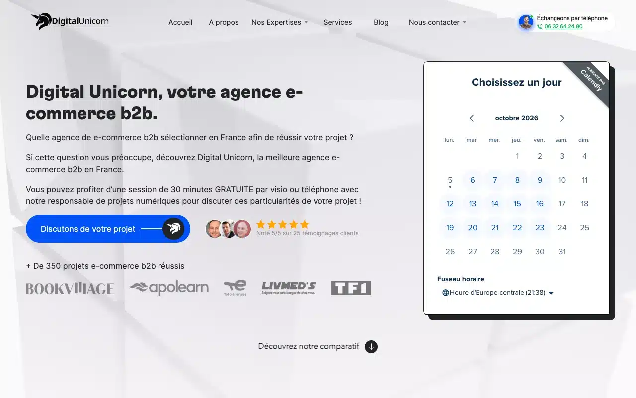 Page de l’offre sur le site de Digital Unicorn