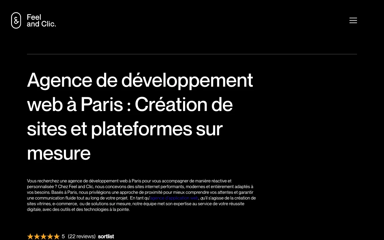 Page de l’offre sur le site de Feel and Clic