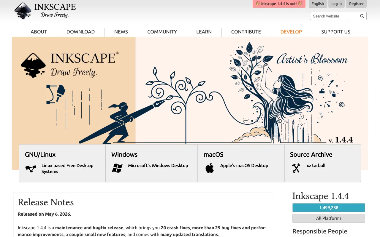 Page de l’offre sur le site d’Inkscape