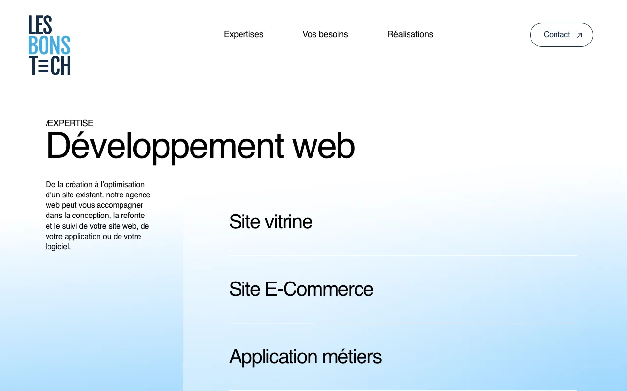 Page de l’offre sur le site de LesBonsTech