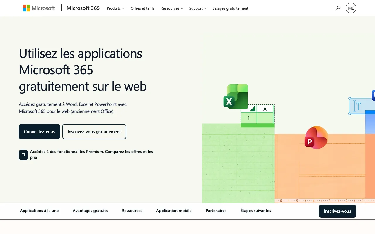 Page de l’offre sur le site de Microsoft Word pour le web