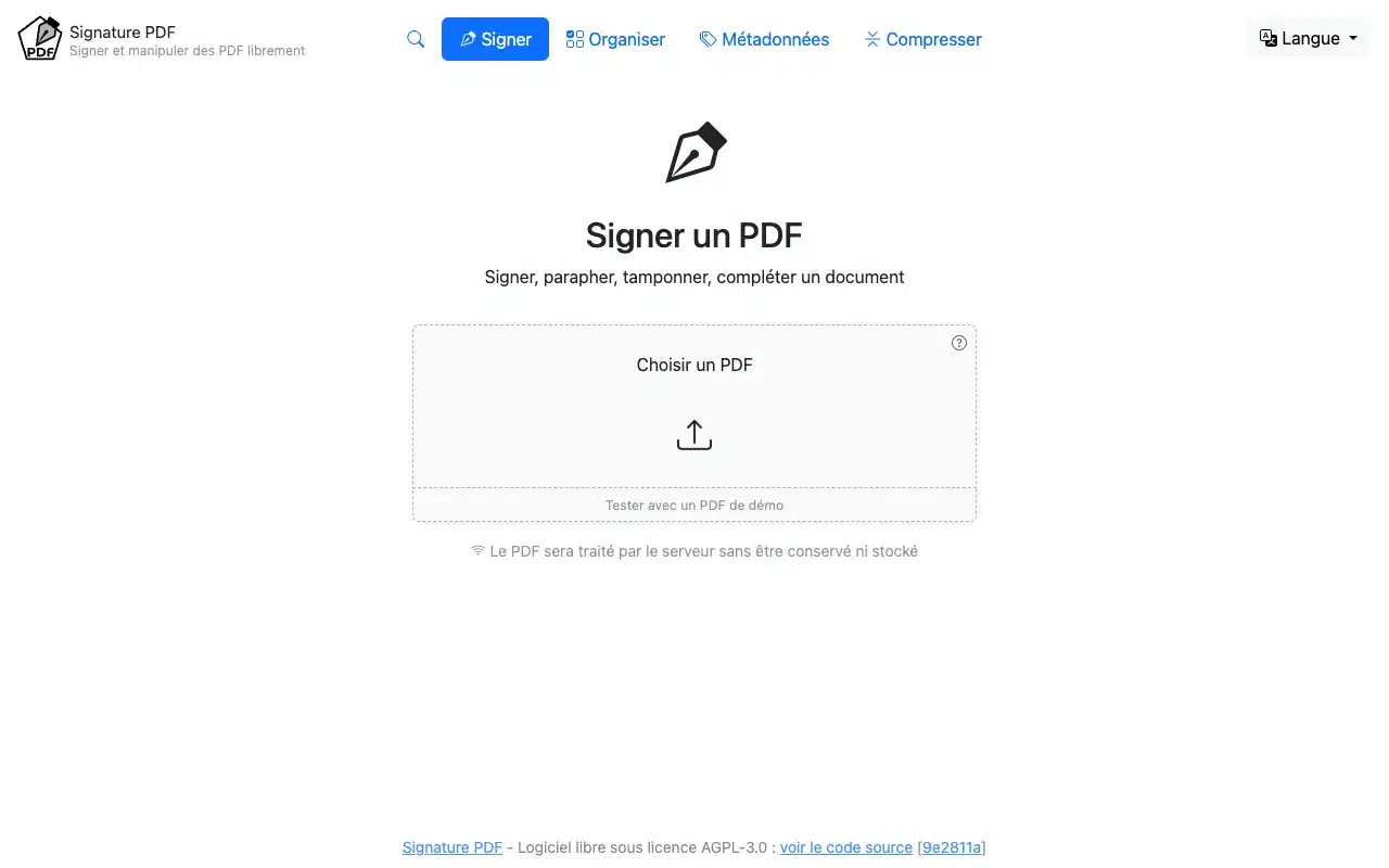 Page de l’offre sur le site de Signature PDF