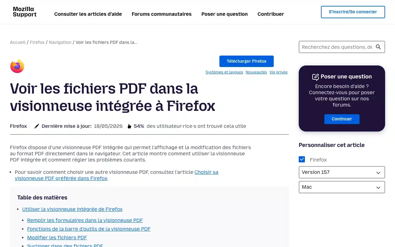 Page de l’offre sur le site de Mozilla Firefox