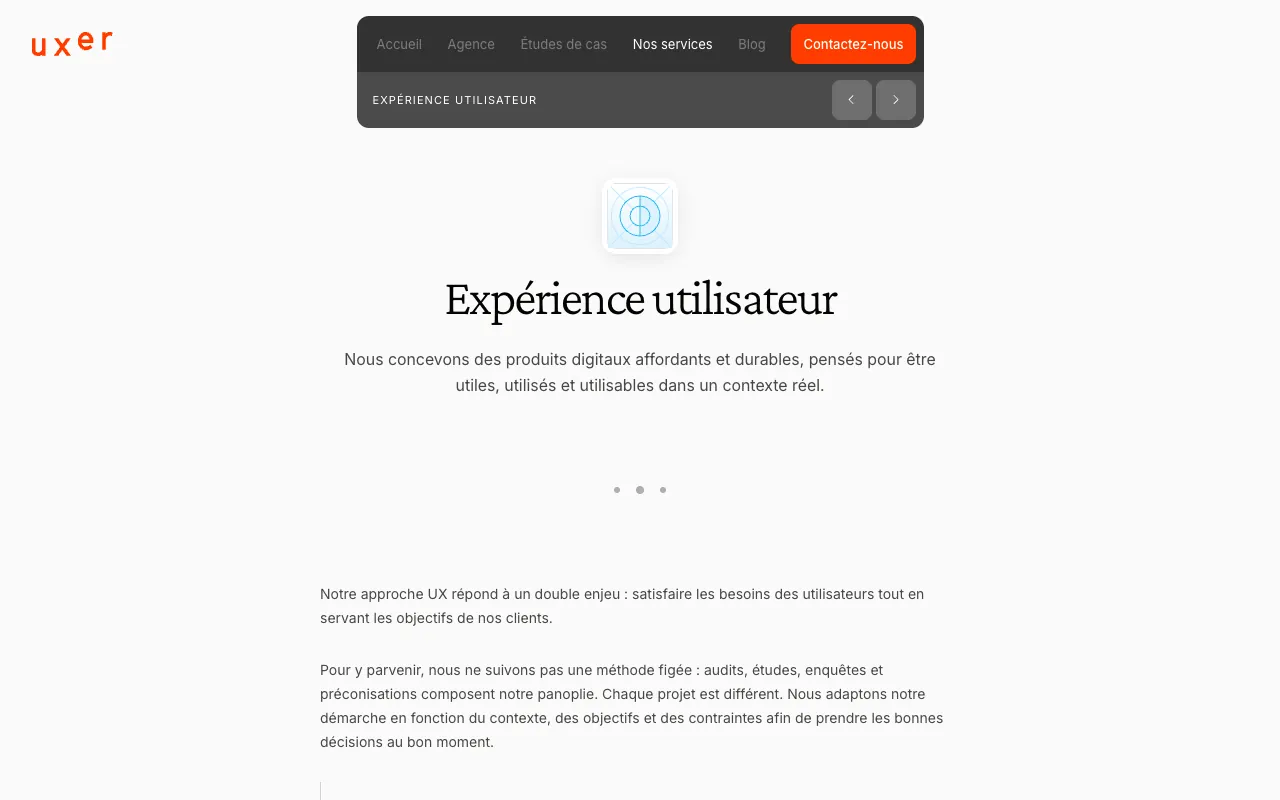 Page de l’offre sur le site d’Uxer