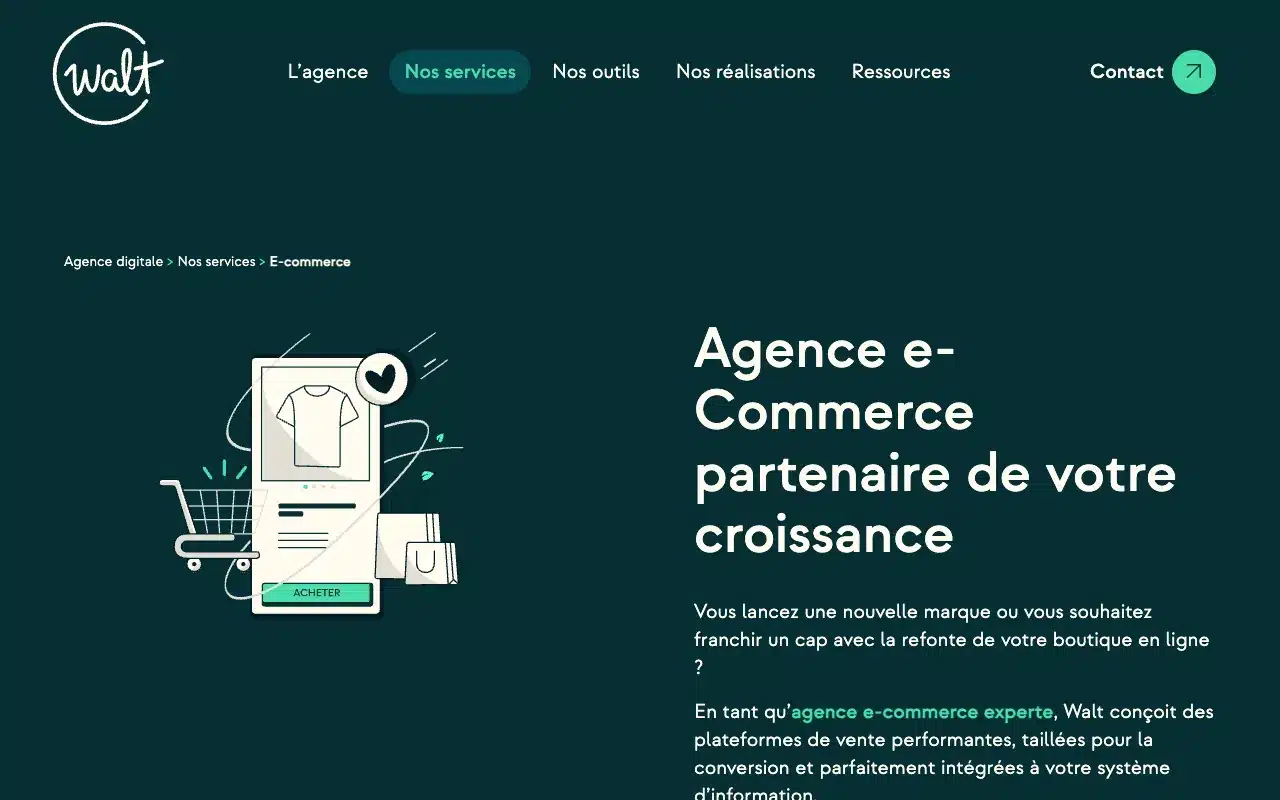 Page de l’offre sur le site de Walt