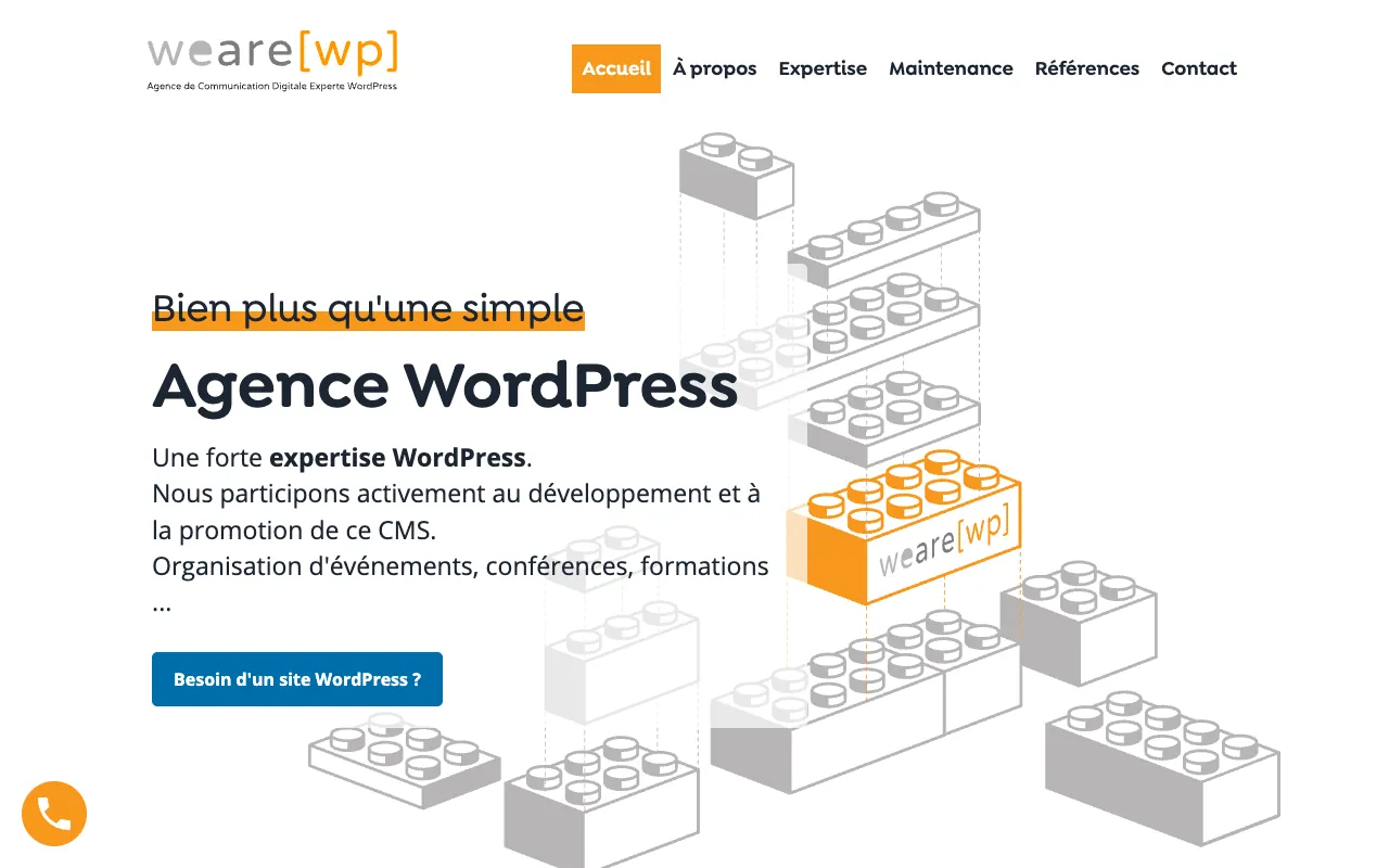 Page d’accueil du site de WeAreWP