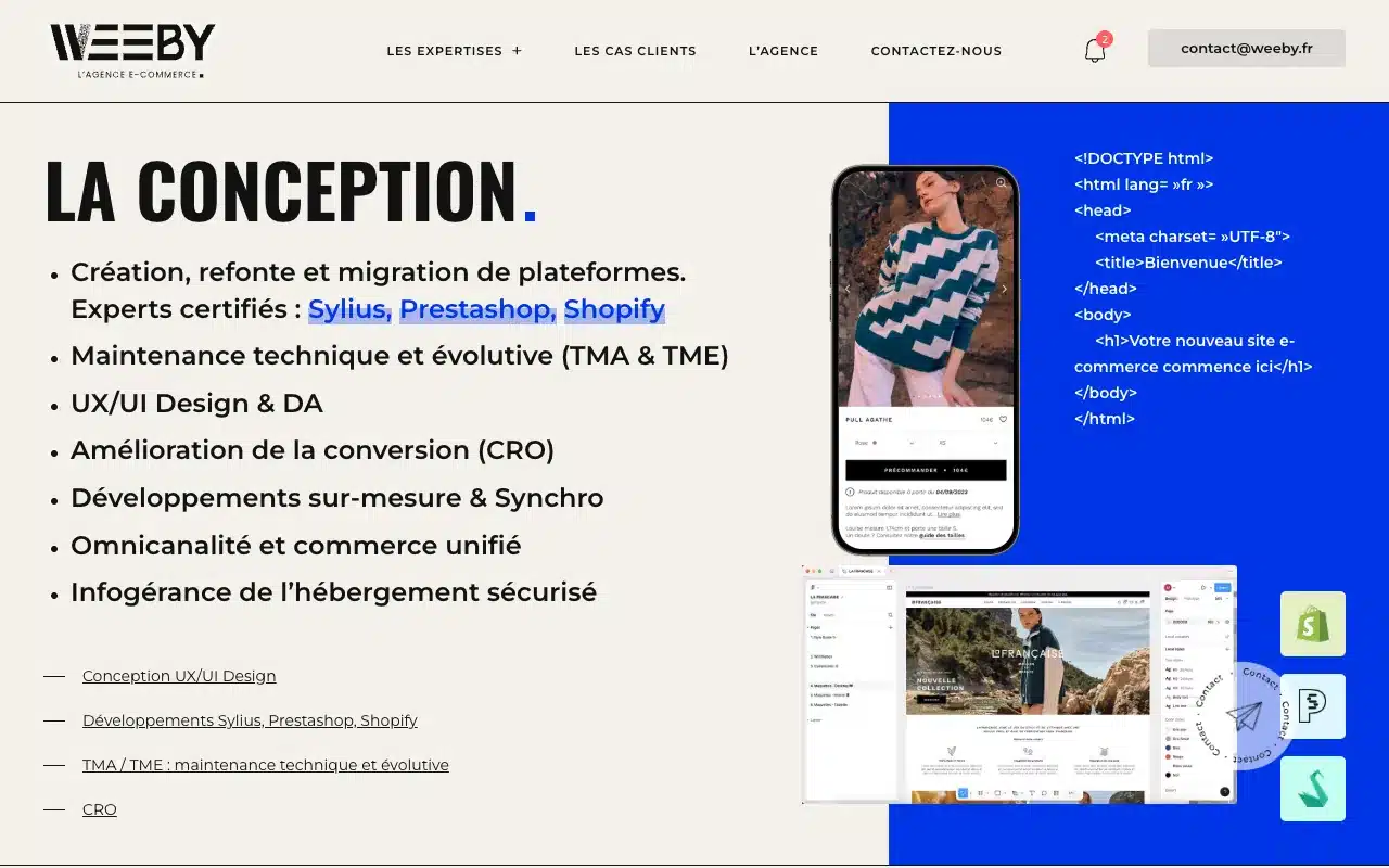 Page de l’offre sur le site de WEEBY