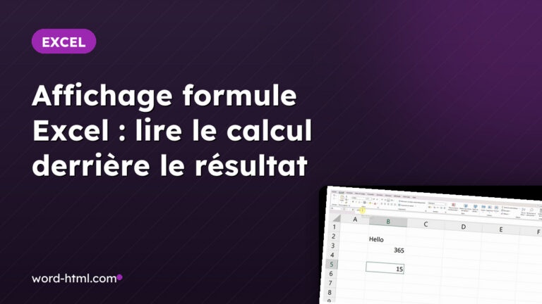 Couverture de l'article sur l'affichage d'une formule Excel, avec un aperçu de la barre de formule