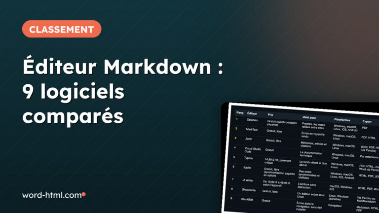 Comparatif des éditeurs Markdown pour Windows, Mac et Linux