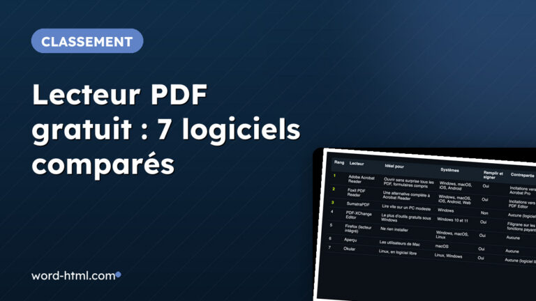 Comparatif des lecteurs PDF gratuits pour Windows, Mac et Linux
