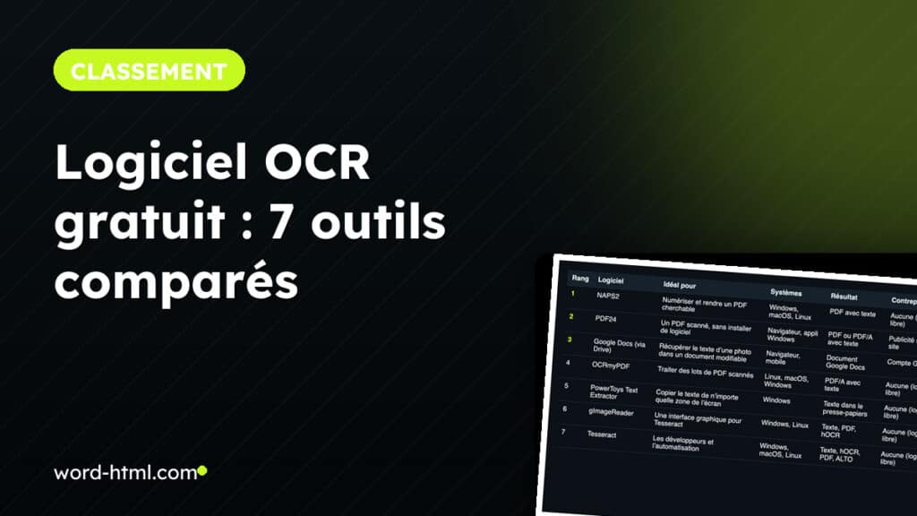 Comparatif des logiciels OCR gratuits