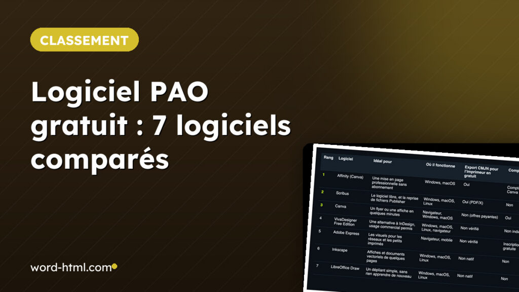 Comparatif des logiciels de PAO gratuits