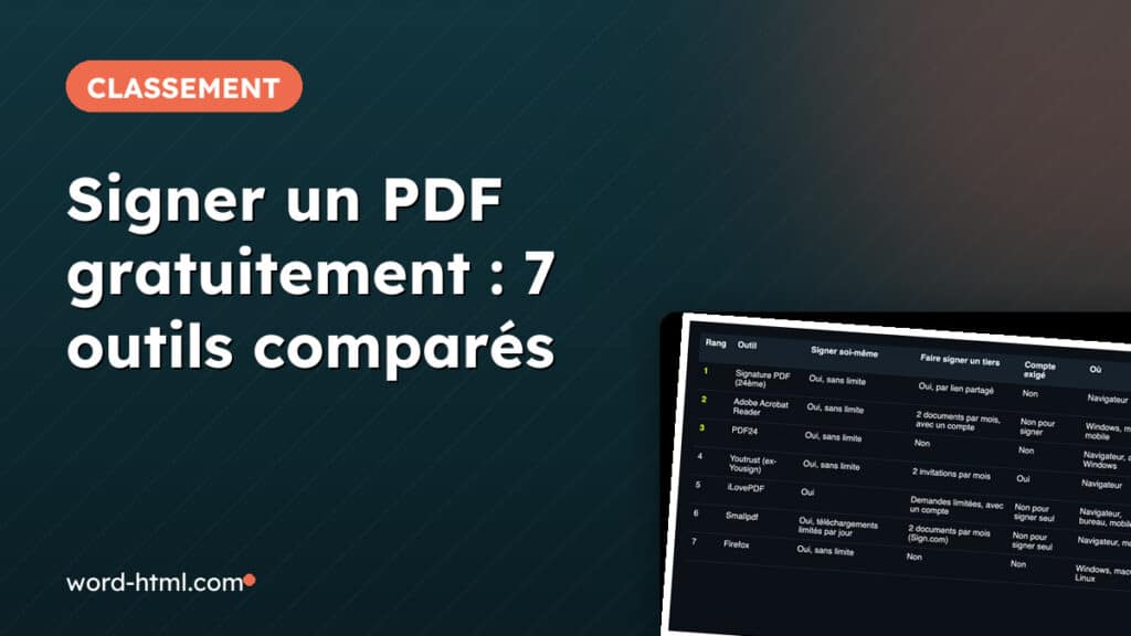 Comparatif des outils gratuits pour signer un PDF
