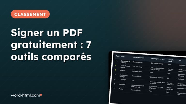 Comparatif des outils gratuits pour signer un PDF
